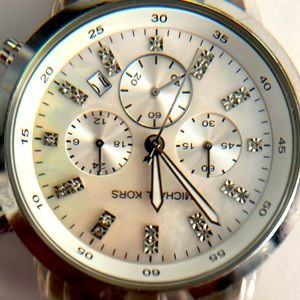 MICHAEL KORS MK-5235 Chronograph Quartz White Mother of Pearl Dial Lucite Watch